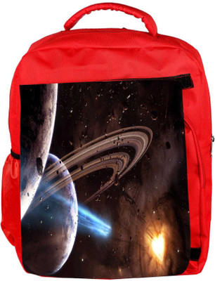 Snoogg Eco Friendly Canvas Galaxy Heart Designer Backpack Rucksack School Travel Unisex Casual Canvas Bag Bookbag Satchel 5 L Backpack(Red)