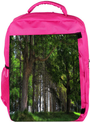 

Snoogg Eco Friendly Canvas Big Trees Designer Backpack Rucksack School Travel Unisex Casual Canvas Bag Bookbag Satchel 5 L Backpack(Pink)