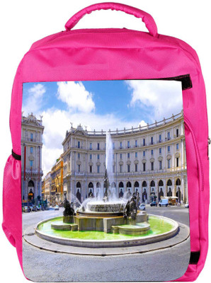

Snoogg Eco Friendly Canvas Water Ponds Designer Backpack Rucksack School Travel Unisex Casual Canvas Bag Bookbag Satchel 5 L Backpack(Pink)
