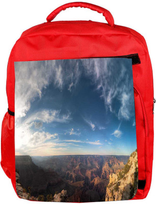 

Snoogg Eco Friendly Canvas Abstract Dried Mountains Designer Backpack Rucksack School Travel Unisex Casual Canvas Bag Bookbag Satchel 5 L Backpack(Red)