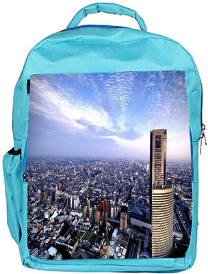 

Snoogg Eco Friendly Canvas Abstract Big City Designer Backpack Rucksack School Travel Unisex Casual Canvas Bag Bookbag Satchel 5 L Backpack(Blue)