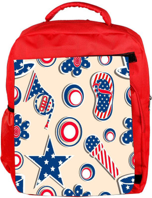 

Snoogg Eco Friendly Canvas Us Stars Designer Backpack Rucksack School Travel Unisex Casual Canvas Bag Bookbag Satchel 5 L Backpack(Red)