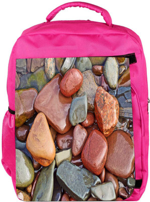 

Snoogg Eco Friendly Canvas Colorful Stone Designer Backpack Rucksack School Travel Unisex Casual Canvas Bag Bookbag Satchel 5 L Backpack(Pink)
