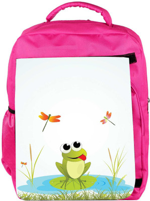 

Snoogg Eco Friendly Canvas Background With Frog Backpack Rucksack School Travel Unisex Casual Canvas Bag Bookbag Satchel 5 L Backpack(Pink)