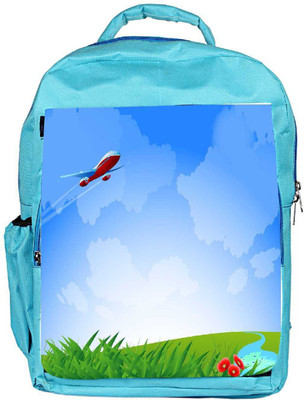 

Snoogg Eco Friendly Canvas An Airplane In The Sky Vecto Backpack Rucksack School Travel Unisex Casual Canvas Bag Bookbag Satchel 5 L Backpack(Blue)