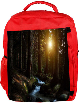 

Snoogg Eco Friendly Canvas Water Flowing Designer Backpack Rucksack School Travel Unisex Casual Canvas Bag Bookbag Satchel 5 L Backpack(Red)
