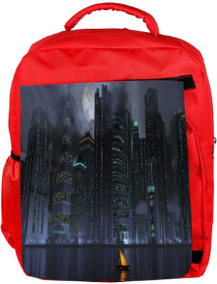 

Snoogg Eco Friendly Canvas Black City Designer Backpack Rucksack School Travel Unisex Casual Canvas Bag Bookbag Satchel 5 L Backpack(Red)