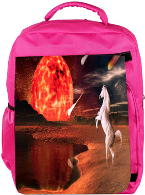 

Snoogg Eco Friendly Canvas White Horse Designer Backpack Rucksack School Travel Unisex Casual Canvas Bag Bookbag Satchel 5 L Backpack(Pink)