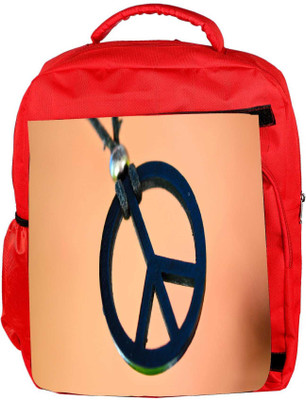 

Snoogg Eco Friendly Canvas Peace And Love Designer Backpack Rucksack School Travel Unisex Casual Canvas Bag Bookbag Satchel 5 L Backpack(Red)