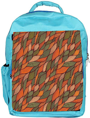 

Snoogg Eco Friendly Canvas Colorful Leaves Pattern Designer Backpack Rucksack School Travel Unisex Casual Canvas Bag Bookbag Satchel 5 L Backpack(Blue)