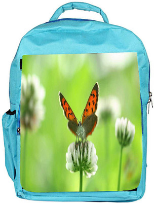 

Snoogg Eco Friendly Canvas Butterfly In White Flower Designer Backpack Rucksack School Travel Unisex Casual Canvas Bag Bookbag Satchel 5 L Backpack(Blue)
