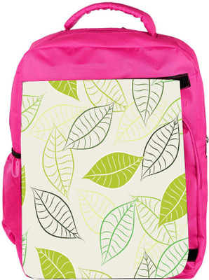 

Snoogg Eco Friendly Canvas Lite Leaves Designer Backpack Rucksack School Travel Unisex Casual Canvas Bag Bookbag Satchel 5 L Backpack(Pink)