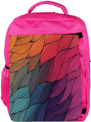 

Snoogg Eco Friendly Canvas Vector Abstract Hand Drawn Waves Texture Backpack Rucksack School Travel Unisex Casual Canvas Bag Bookbag Satchel 5 L Backpack(Pink)