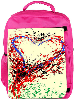 

Snoogg Eco Friendly Canvas Cool Heart Paint Backpack Rucksack School Travel Unisex Casual Canvas Bag Bookbag Satchel 5 L Backpack(Pink)