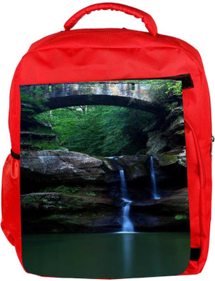 

Snoogg Eco Friendly Canvas Nature Waterfall Designer Backpack Rucksack School Travel Unisex Casual Canvas Bag Bookbag Satchel 5 L Backpack(Red)