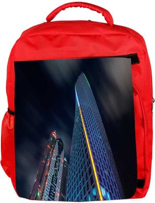 

Snoogg Eco Friendly Canvas Dark Side Of Building Designer Backpack Rucksack School Travel Unisex Casual Canvas Bag Bookbag Satchel 5 L Backpack(Red)