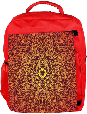 

Snoogg Eco Friendly Canvas Ornamental Lace Pattern Backpack Rucksack School Travel Unisex Casual Canvas Bag Bookbag Satchel 5 L Backpack(Red)