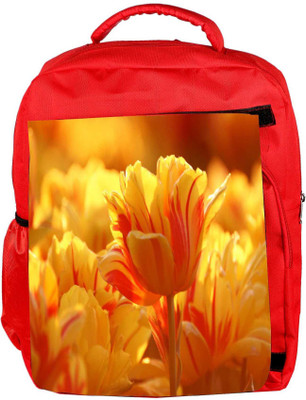 

Snoogg Eco Friendly Canvas Orange Tulips Designer Backpack Rucksack School Travel Unisex Casual Canvas Bag Bookbag Satchel 5 L Backpack(Red)