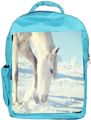 

Snoogg Eco Friendly Canvas White Snow Horse Designer Backpack Rucksack School Travel Unisex Casual Canvas Bag Bookbag Satchel 5 L Backpack(Blue)