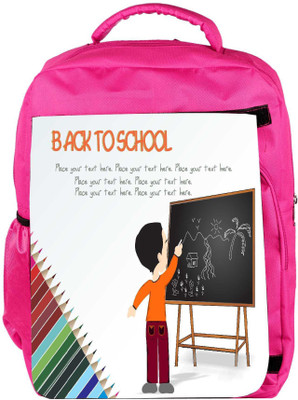 

Snoogg Eco Friendly Canvas Cute Boy Standing In Front Of Blackboard Backpack Rucksack School Travel Unisex Casual Canvas Bag Bookbag Satchel 5 L Backpack(Pink)