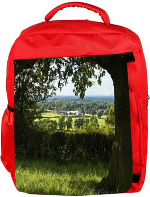 

Snoogg Eco Friendly Canvas Abstract Tree Garden Designer Backpack Rucksack School Travel Unisex Casual Canvas Bag Bookbag Satchel 5 L Backpack(Red)