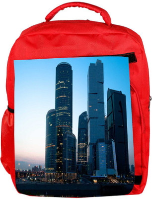 

Snoogg Eco Friendly Canvas Abstract Buildings Designer Backpack Rucksack School Travel Unisex Casual Canvas Bag Bookbag Satchel 5 L Backpack(Red)