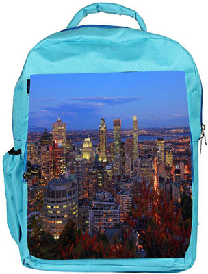 

Snoogg Eco Friendly Canvas Colorful City At Night Designer Backpack Rucksack School Travel Unisex Casual Canvas Bag Bookbag Satchel 5 L Backpack(Blue)