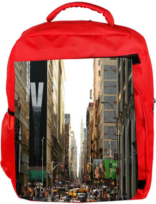 

Snoogg Eco Friendly Canvas Y City Designer Backpack Rucksack School Travel Unisex Casual Canvas Bag Bookbag Satchel 5 L Backpack(Red)