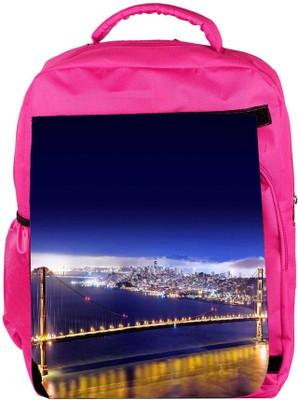 

Snoogg Eco Friendly Canvas Dark Blue Sky Designer Backpack Rucksack School Travel Unisex Casual Canvas Bag Bookbag Satchel 5 L Backpack(Pink)