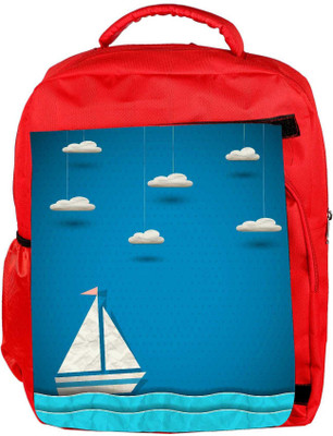 

Snoogg Eco Friendly Canvas Sailing Boat And Clouds Backpack Rucksack School Travel Unisex Casual Canvas Bag Bookbag Satchel 5 L Backpack(Red)