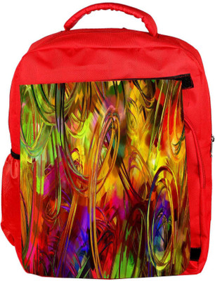 

Snoogg Eco Friendly Canvas Cool Abstract Wallpaper Designer Backpack Rucksack School Travel Unisex Casual Canvas Bag Bookbag Satchel 5 L Backpack(Red)