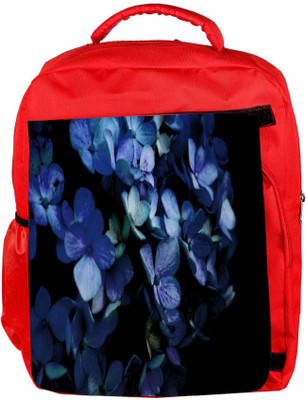 

Snoogg Eco Friendly Canvas Blue Petal Flower Designer Backpack Rucksack School Travel Unisex Casual Canvas Bag Bookbag Satchel 5 L Backpack(Red)