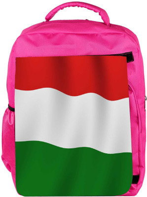 

Snoogg Eco Friendly Canvas Hungary Flag Designer Backpack Rucksack School Travel Unisex Casual Canvas Bag Bookbag Satchel 5 L Backpack(Pink)