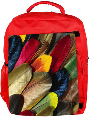 

Snoogg Eco Friendly Canvas Plumas De Colores Designer Backpack Rucksack School Travel Unisex Casual Canvas Bag Bookbag Satchel 5 L Backpack(Red)