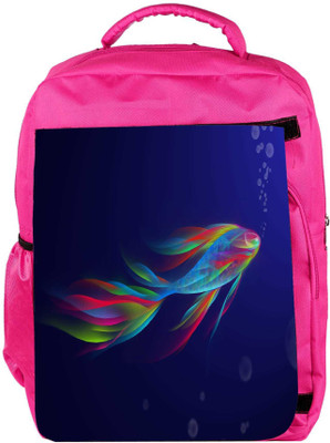 

Snoogg Eco Friendly Canvas Neon Fish Designer Backpack Rucksack School Travel Unisex Casual Canvas Bag Bookbag Satchel 5 L Backpack(Pink)