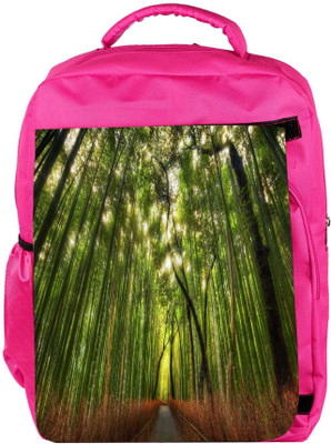 

Snoogg Eco Friendly Canvas Small Path In Forest Designer Backpack Rucksack School Travel Unisex Casual Canvas Bag Bookbag Satchel 5 L Backpack(Pink)