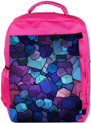 

Snoogg Eco Friendly Canvas Square Shapes Backpack Rucksack School Travel Unisex Casual Canvas Bag Bookbag Satchel 5 L Backpack(Pink)