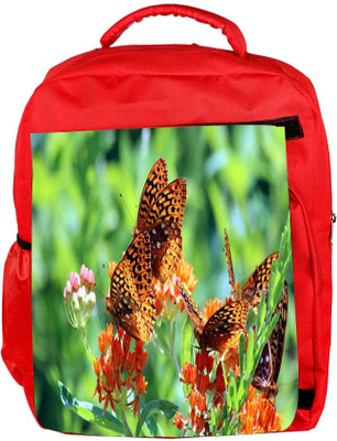 

Snoogg Eco Friendly Canvas Abstract Multiple Butterflies Designer Backpack Rucksack School Travel Unisex Casual Canvas Bag Bookbag Satchel 5 L Backpack(Red)