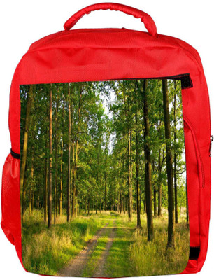 

Snoogg Eco Friendly Canvas Greeny Forest Designer Backpack Rucksack School Travel Unisex Casual Canvas Bag Bookbag Satchel 5 L Backpack(Red)