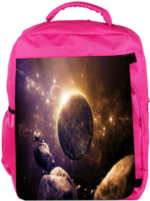 

Snoogg Eco Friendly Canvas Abstract Planet Designer Backpack Rucksack School Travel Unisex Casual Canvas Bag Bookbag Satchel 5 L Backpack(Pink)