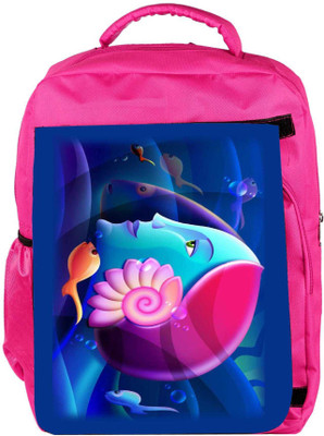 

Snoogg Eco Friendly Canvas Mermaid Head 2879 Backpack Rucksack School Travel Unisex Casual Canvas Bag Bookbag Satchel 5 L Backpack(Pink)