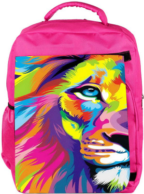 

Snoogg Eco Friendly Canvas Lion Paint Backpack Rucksack School Travel Unisex Casual Canvas Bag Bookbag Satchel 5 L Backpack(Pink)