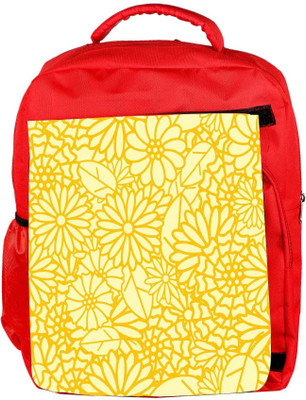

Snoogg Eco Friendly Canvas Abstract Yellow Floral Designer Backpack Rucksack School Travel Unisex Casual Canvas Bag Bookbag Satchel 5 L Backpack(Red)