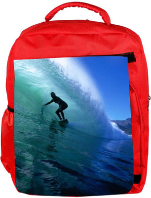 Snoogg Eco Friendly Canvas Surfer Style 2 Backpack Rucksack School Travel Unisex Casual Canvas Bag Bookbag Satchel 5 L Backpack(Red)