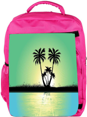 

Snoogg Eco Friendly Canvas Abstract Tropical Background Backpack Rucksack School Travel Unisex Casual Canvas Bag Bookbag Satchel 5 L Backpack(Pink)