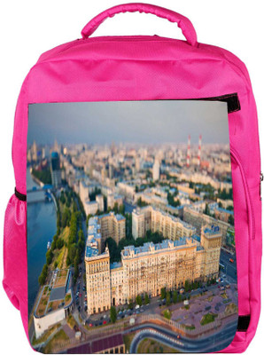 

Snoogg Eco Friendly Canvas White Big Palace Designer Backpack Rucksack School Travel Unisex Casual Canvas Bag Bookbag Satchel 5 L Backpack(Pink)