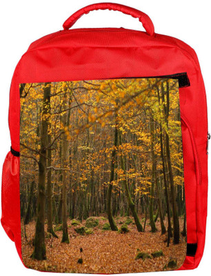 

Snoogg Eco Friendly Canvas Yellow Leaves Designer Backpack Rucksack School Travel Unisex Casual Canvas Bag Bookbag Satchel 5 L Backpack(Red)