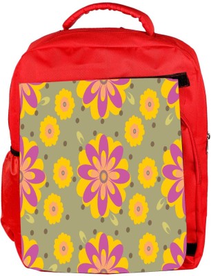 

Snoogg Eco Friendly Canvas Yellow Floral Designer Backpack Rucksack School Travel Unisex Casual Canvas Bag Bookbag Satchel 5 L Backpack(Red)