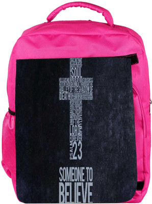 

Snoogg Eco Friendly Canvas Christian Wallpapers Designer Backpack Rucksack School Travel Unisex Casual Canvas Bag Bookbag Satchel 5 L Backpack(Pink)