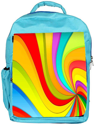 

Snoogg Eco Friendly Canvas Abstract Rainbow Design Designer Backpack Rucksack School Travel Unisex Casual Canvas Bag Bookbag Satchel 5 L Backpack(Blue)